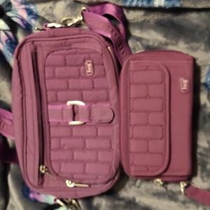 Lug purple crossbody and wallet